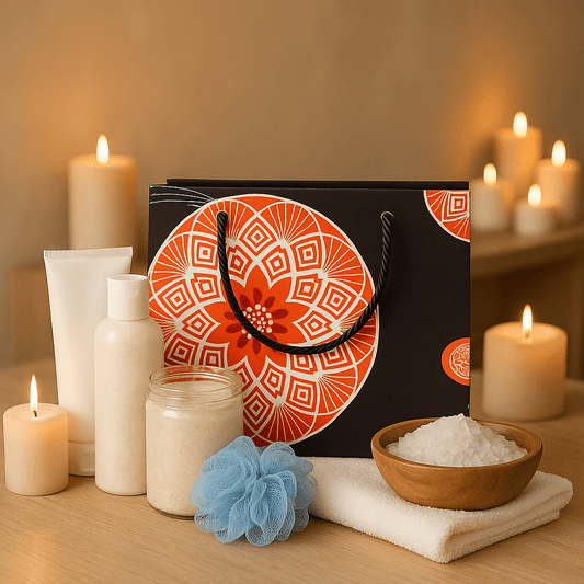 🖤 Handmade African Wax Print Small Gift Bag | Black, White & Orange Fabric Bag | Reusable Eco - Friendly Gift Wrap | Cultural Gift Idea 🎁🌍 - Gezia Accents