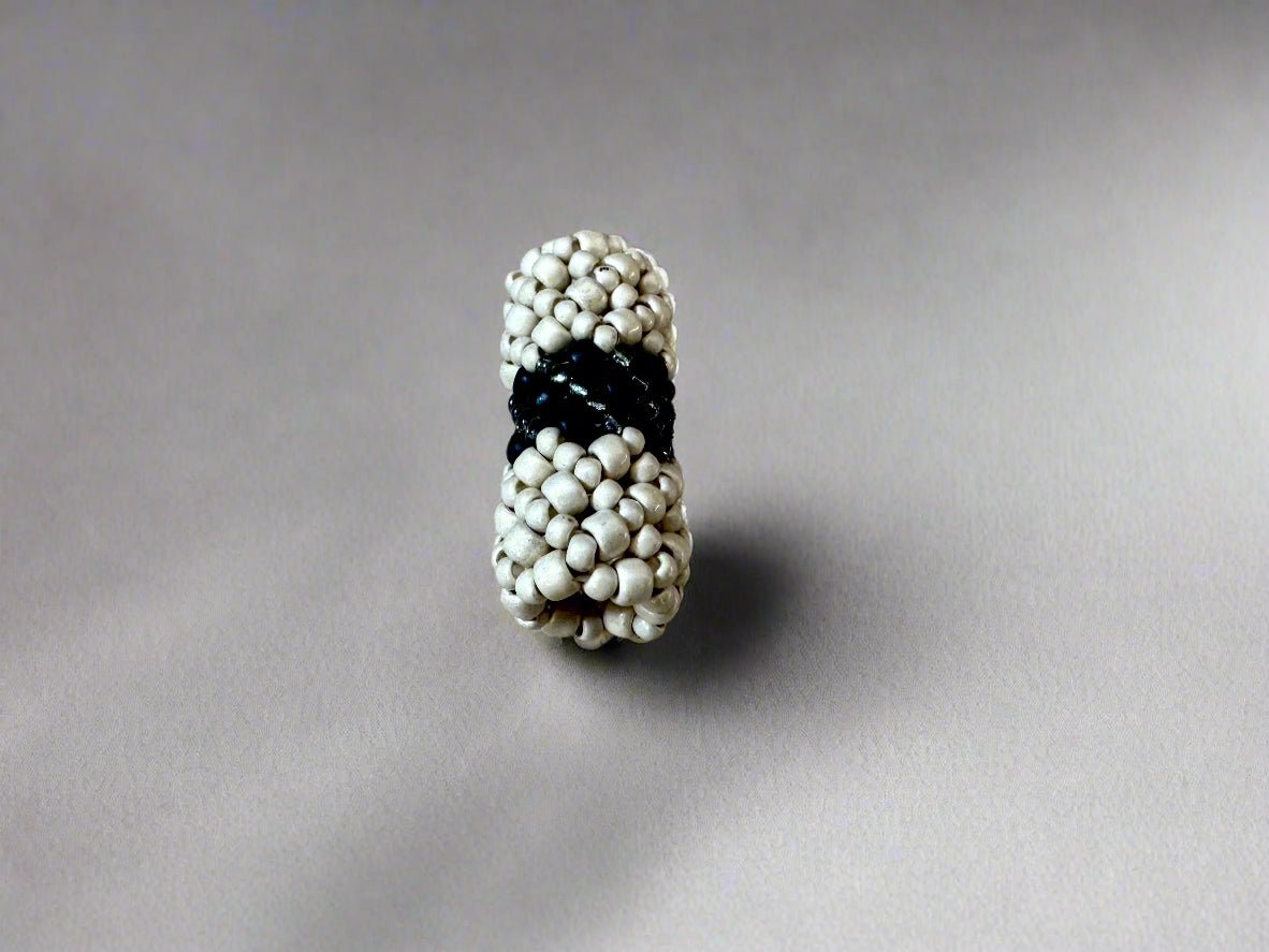 Loc Jewelry - Small Cream w/Black Stripe Mudcloth - Gezia Accents