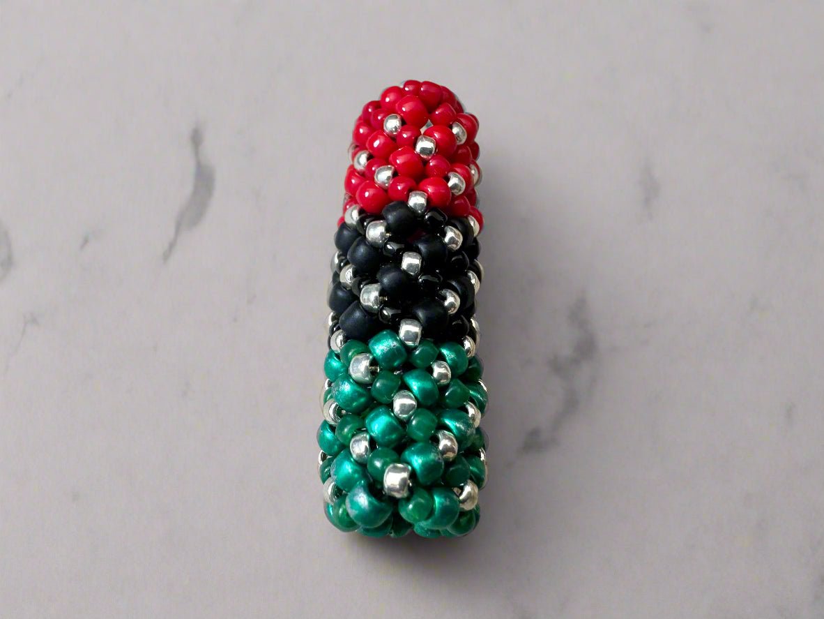 Loc Jewelry - Small Green, Black, and Red w/Silver - Gezia Accents