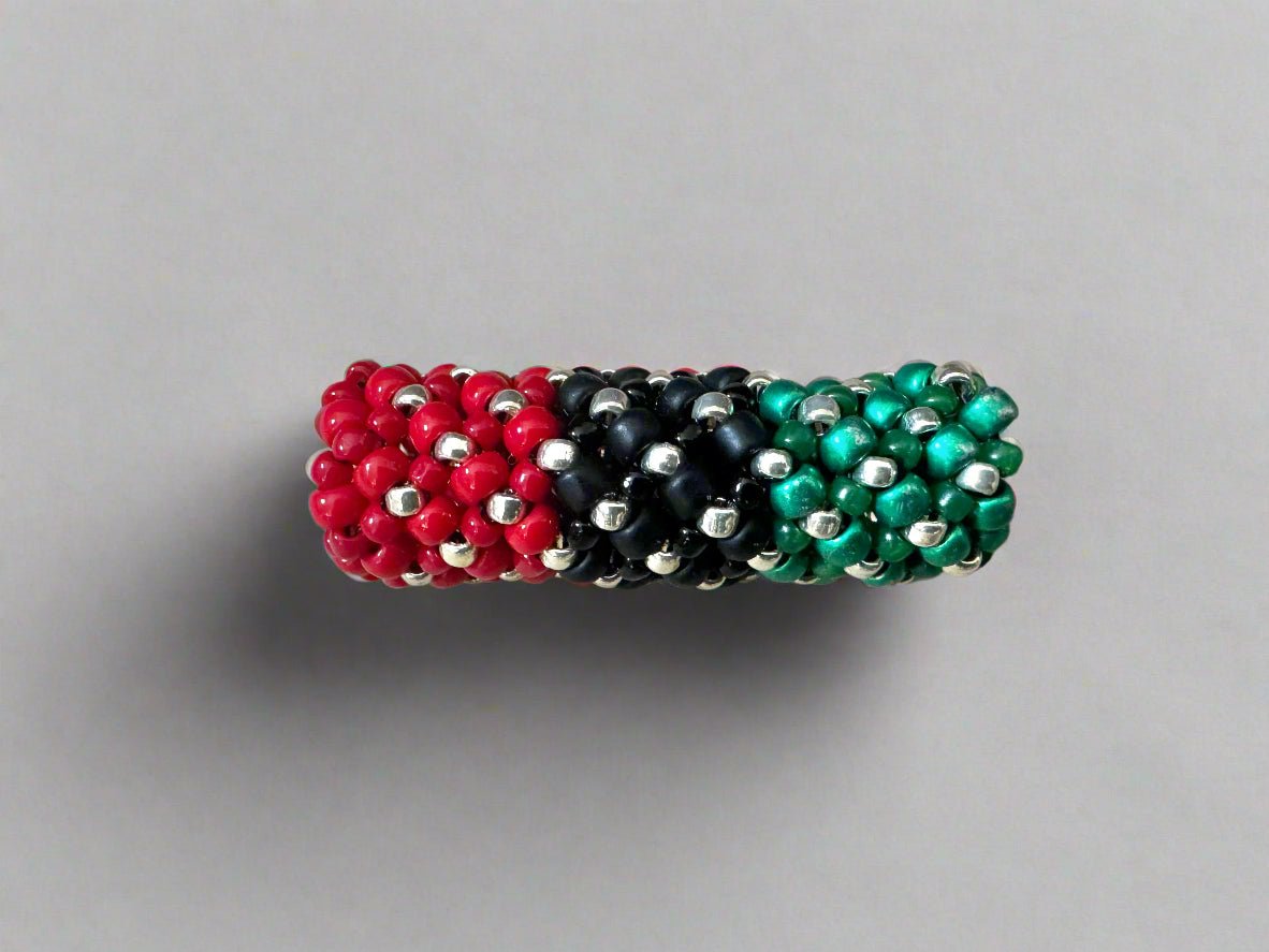 Loc Jewelry - Small Green, Black, and Red w/Silver - Gezia Accents